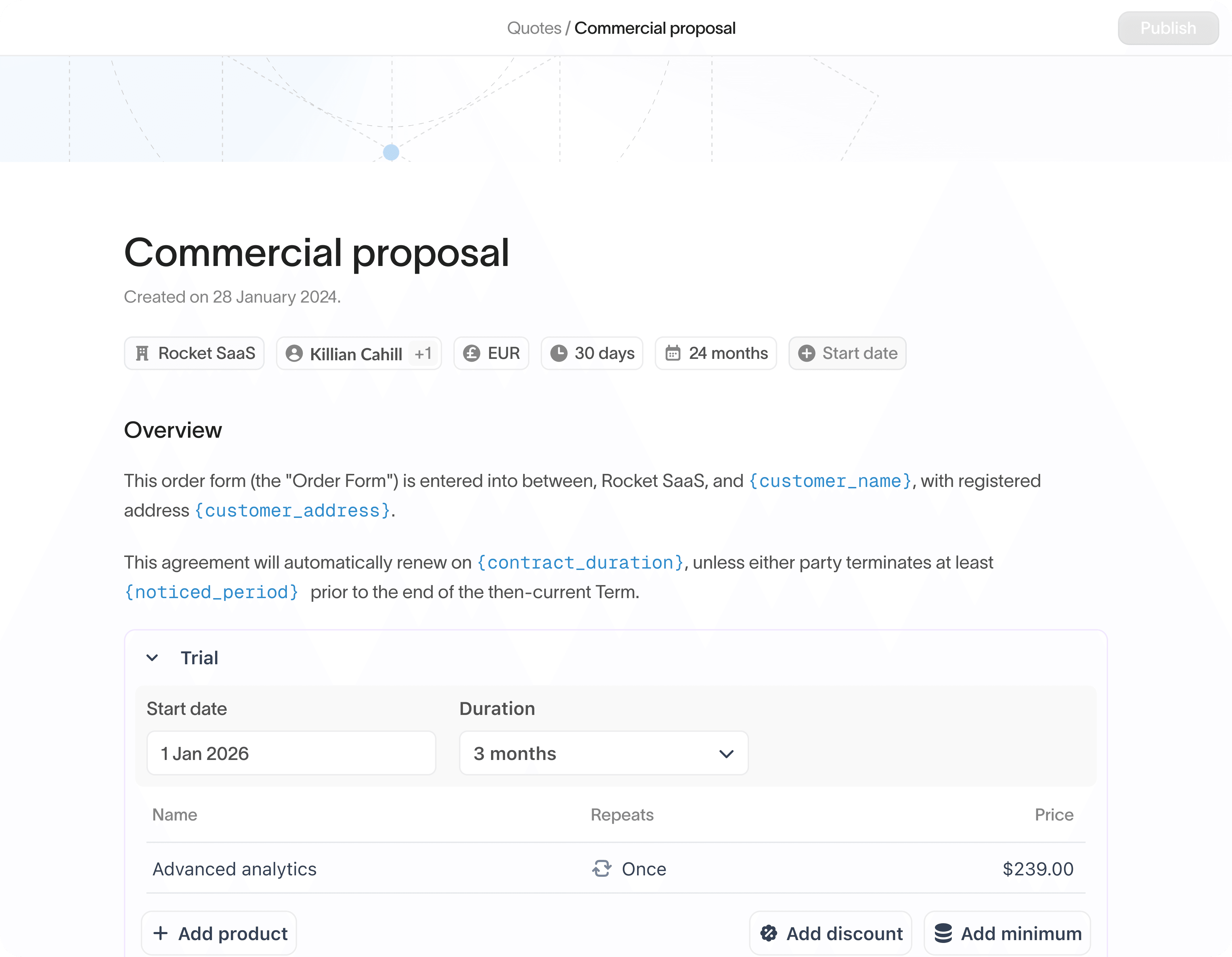 Smart variables interface