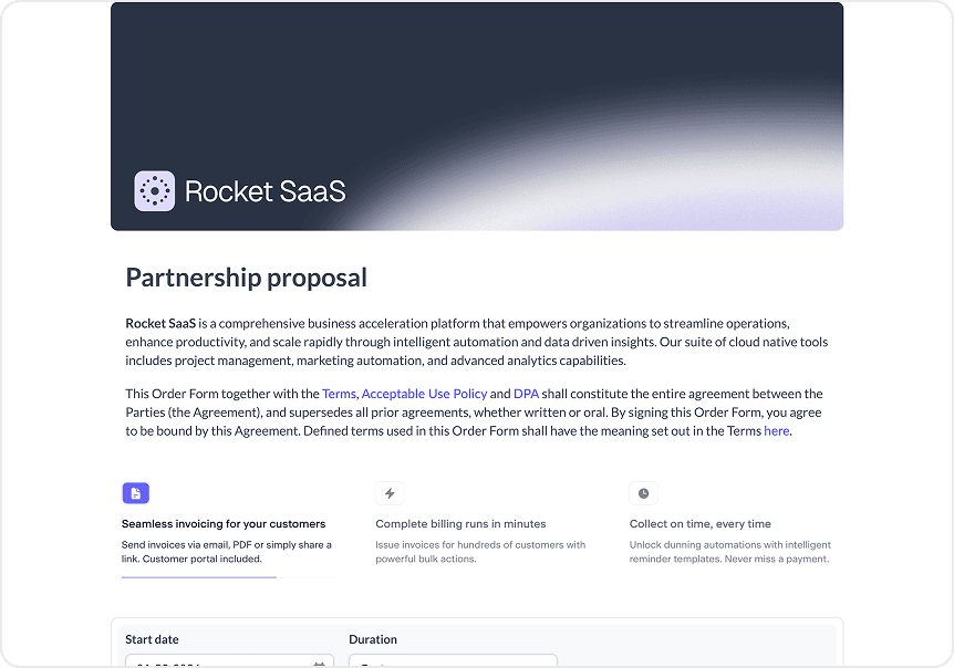 Partnership proposal