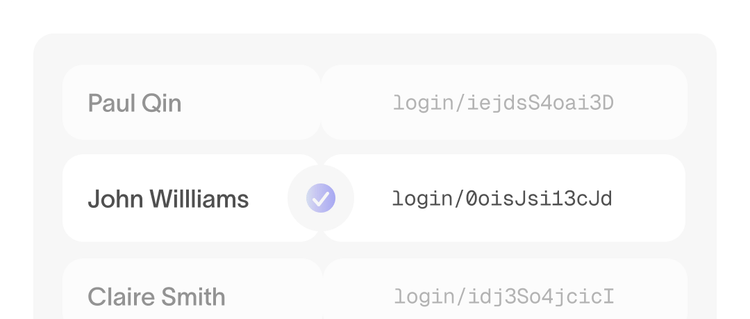 List of signers with unique magic link URLs for passwordless authentication